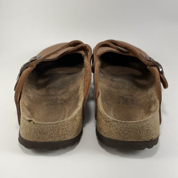 Birkenstock Birkis Dorian Clogs Criss Cross Womens Size 38, US 7-7.5 Tan Leather - Picture 3 of 11